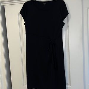 Talbots Black Midi Dress with Side Tie(faux)
